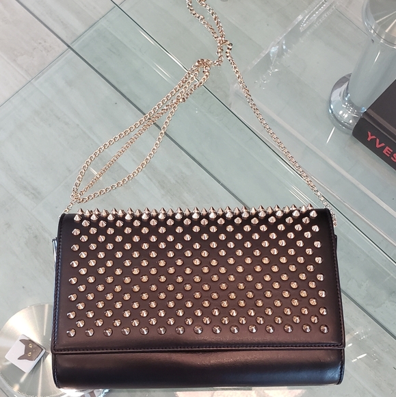 Christian Louboutin Handbags - NWOT - Christian Louboutin gold spike leopard Paloma clutch/shoulder bag